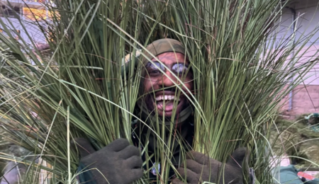 "60 libras de peso y $18 la hora: La dura realidad de trabajar como 'arbusto' en el show de Bad Bunny"