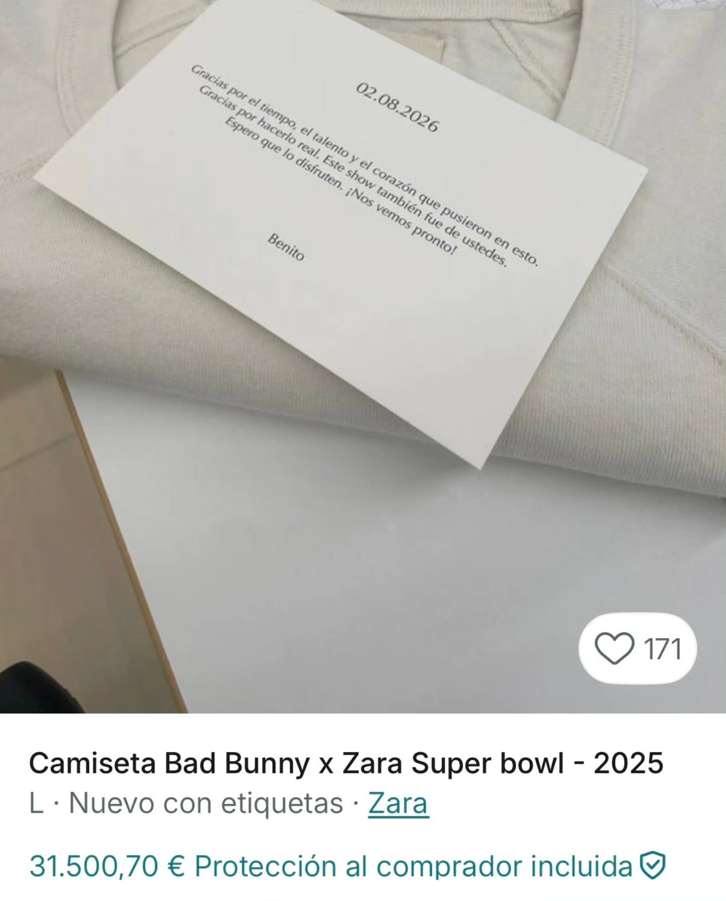 Empleados de zara venden camisetas que bad bunny les regaló tras el super bowl y alcanzan hasta $35,000