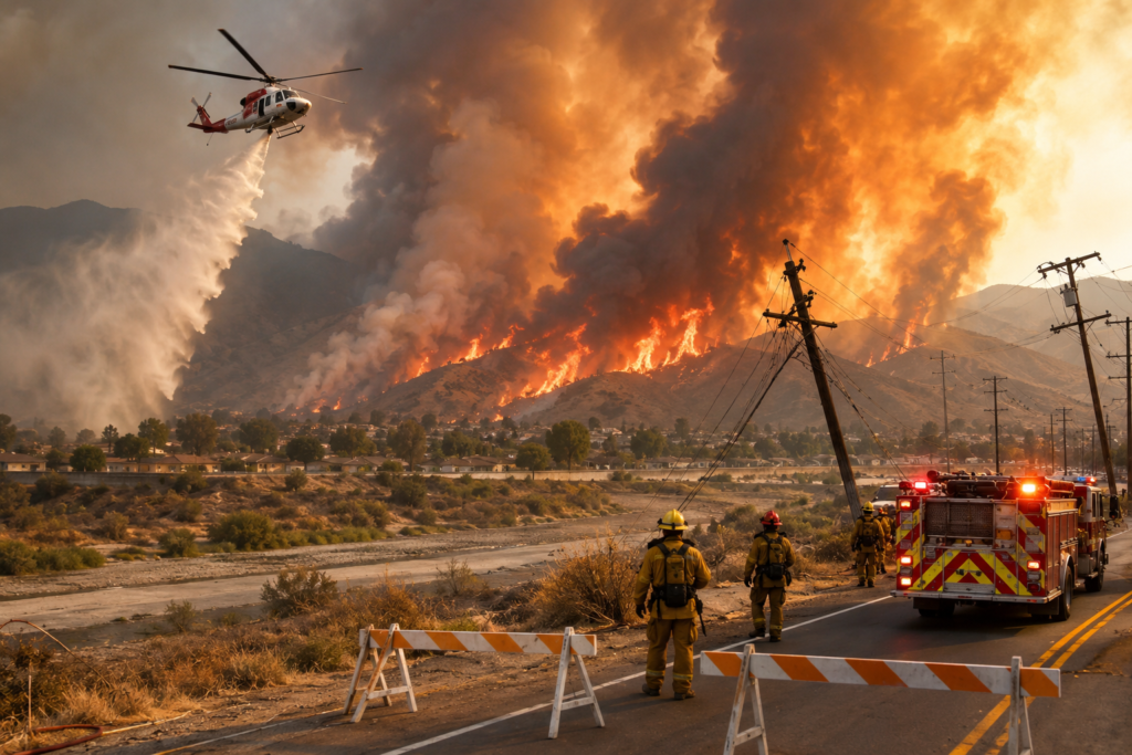 Incendio “Bain Fire” deja heridos y provoca evacuaciones en Riverside County