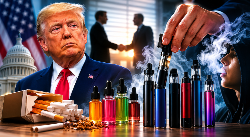 Trump enfrenta polémica por presunto apoyo a tabacaleras y cambios en reglas de vapeadores en Estados Unidos