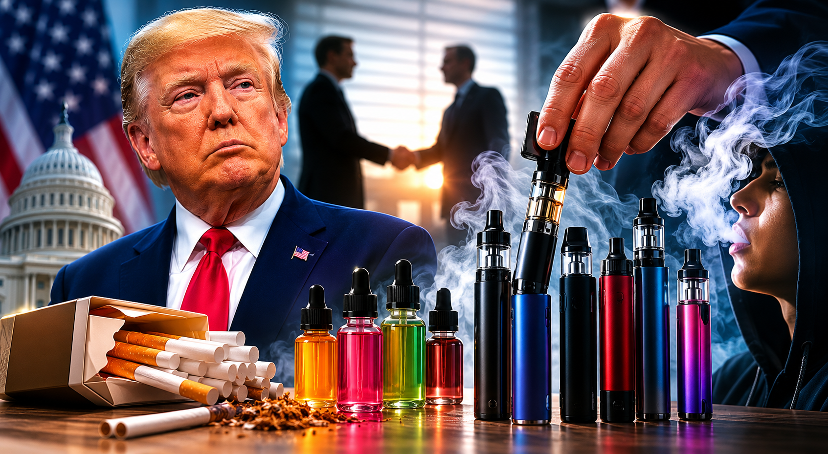 Trump enfrenta polémica por presunto apoyo a tabacaleras y cambios en reglas de vapeadores en Estados Unidos