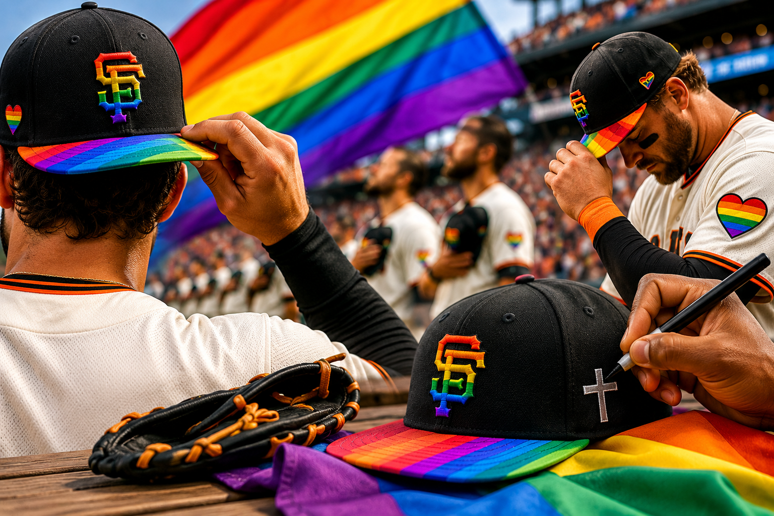 MLB advierte a jugadores de los Giants por escribir versículos bíblicos en gorras del Pride Night