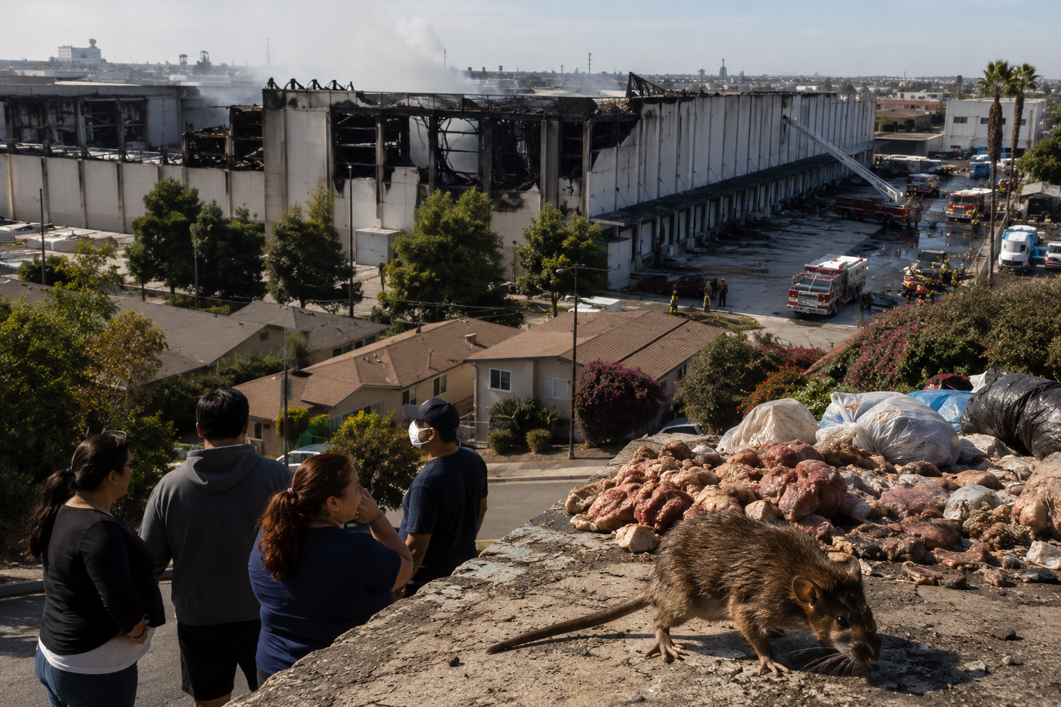 Crisis sanitaria en Boyle Heights: mal olor y ratas alarman a vecinos tras incendio en almacén
