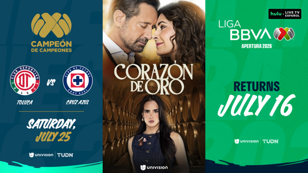 Liga MX regresa, Gabriel Soto y Mayrín Villanueva juntos en más de una década y los realities suben la temperatura en Hulu + Live TV Español este julio