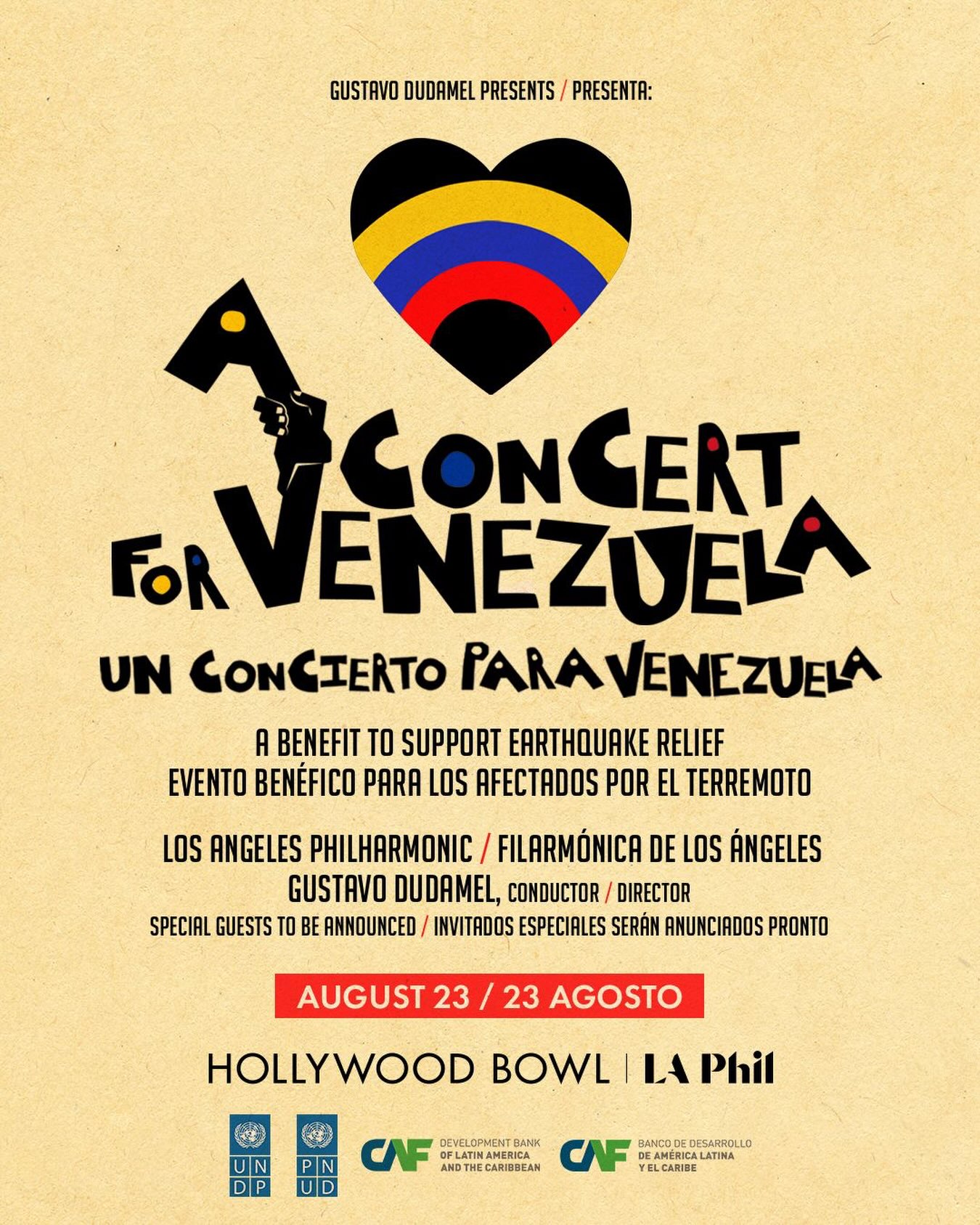 Gustavo Dudamel anuncia concierto por Venezuela en el Hollywood Bowl para apoyar a víctimas de los terremotos