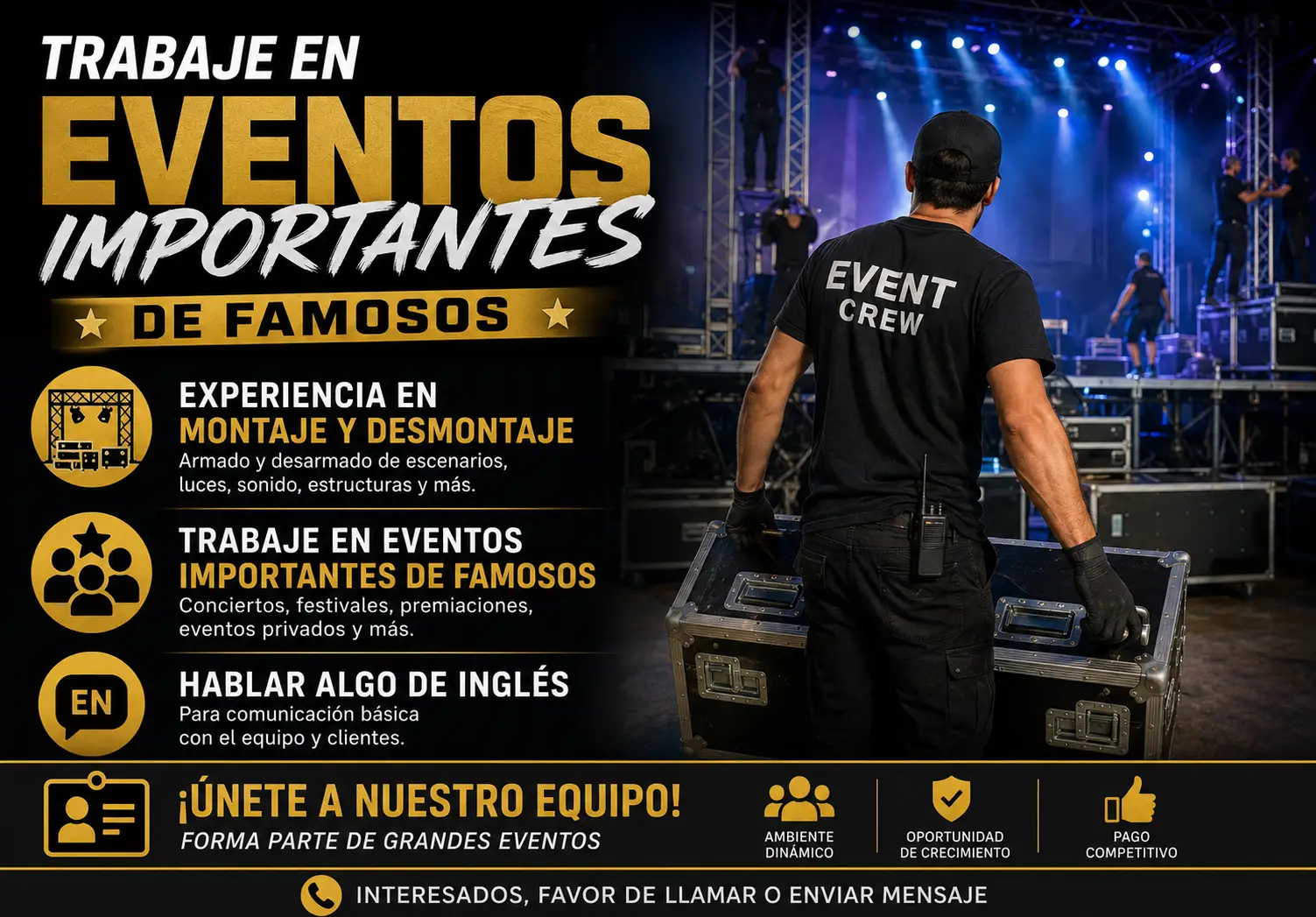 ¡¡TRABAJE EN EVENTOS IMPORTANTES!!